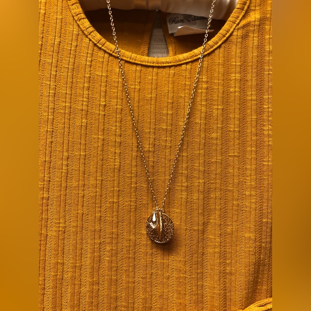 NWT! Girl’s Dress; Rare Editions; Necklace Accessory; Skirt Panels; Keyhole Back - Picture 4 of 9